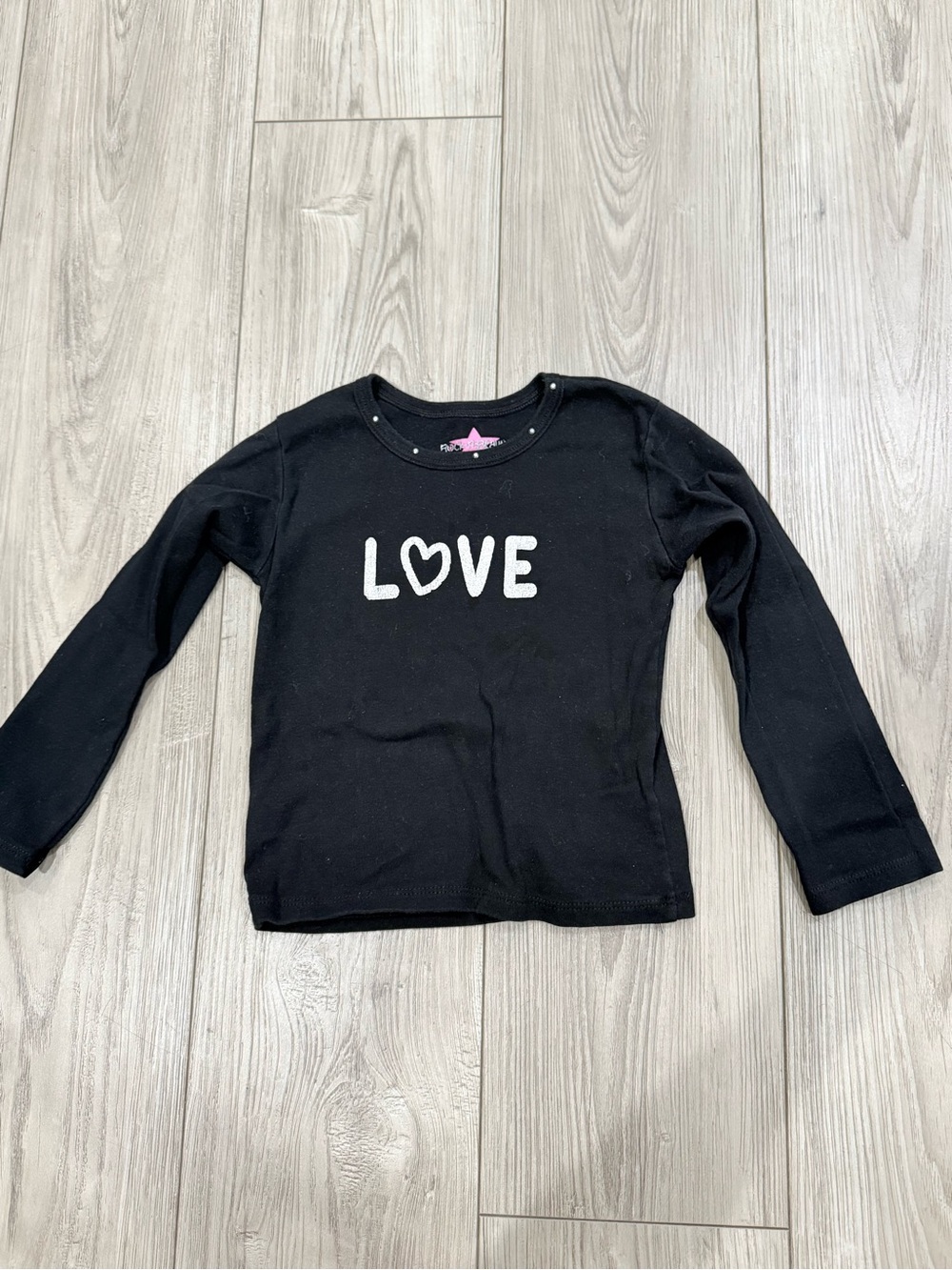 5T Girls' Black 'LOVE' Long-Sleeve Top (Purchased from Denny’s)